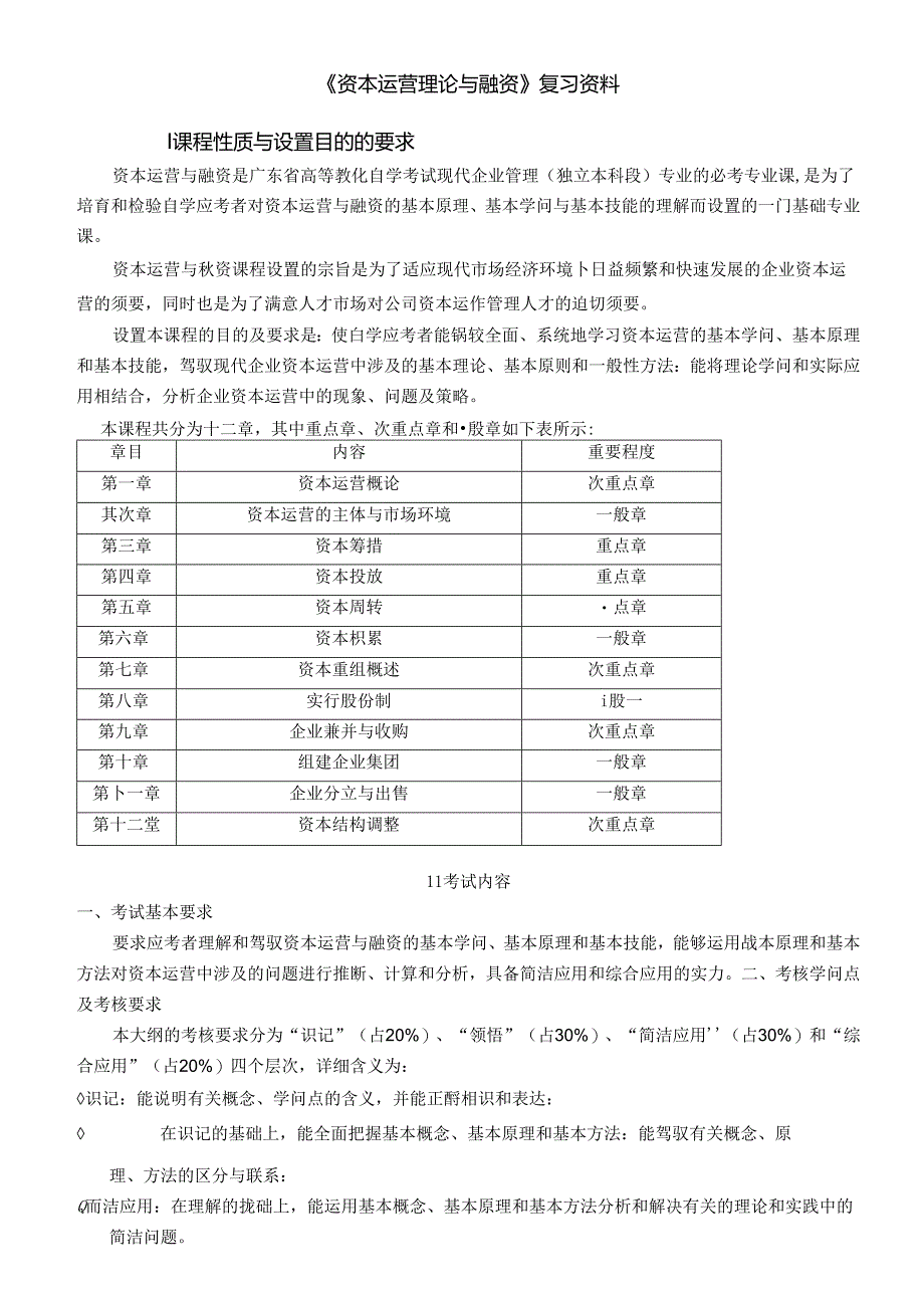 《资本运营理论与融资》同步辅导 --自考本科必备.docx_第1页