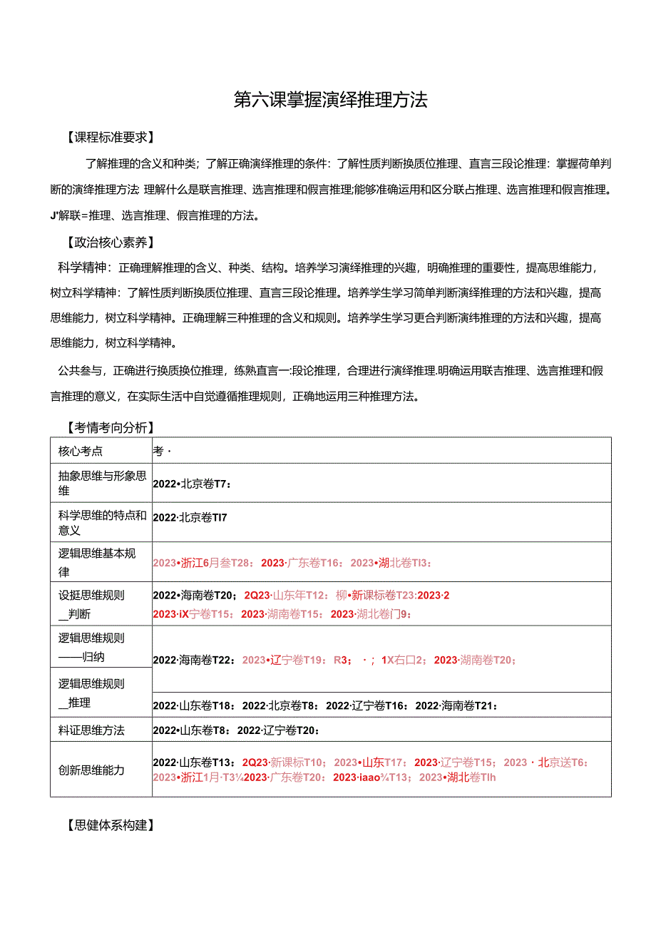 第六课掌握演绎推理方法讲义（教师版）.docx_第1页