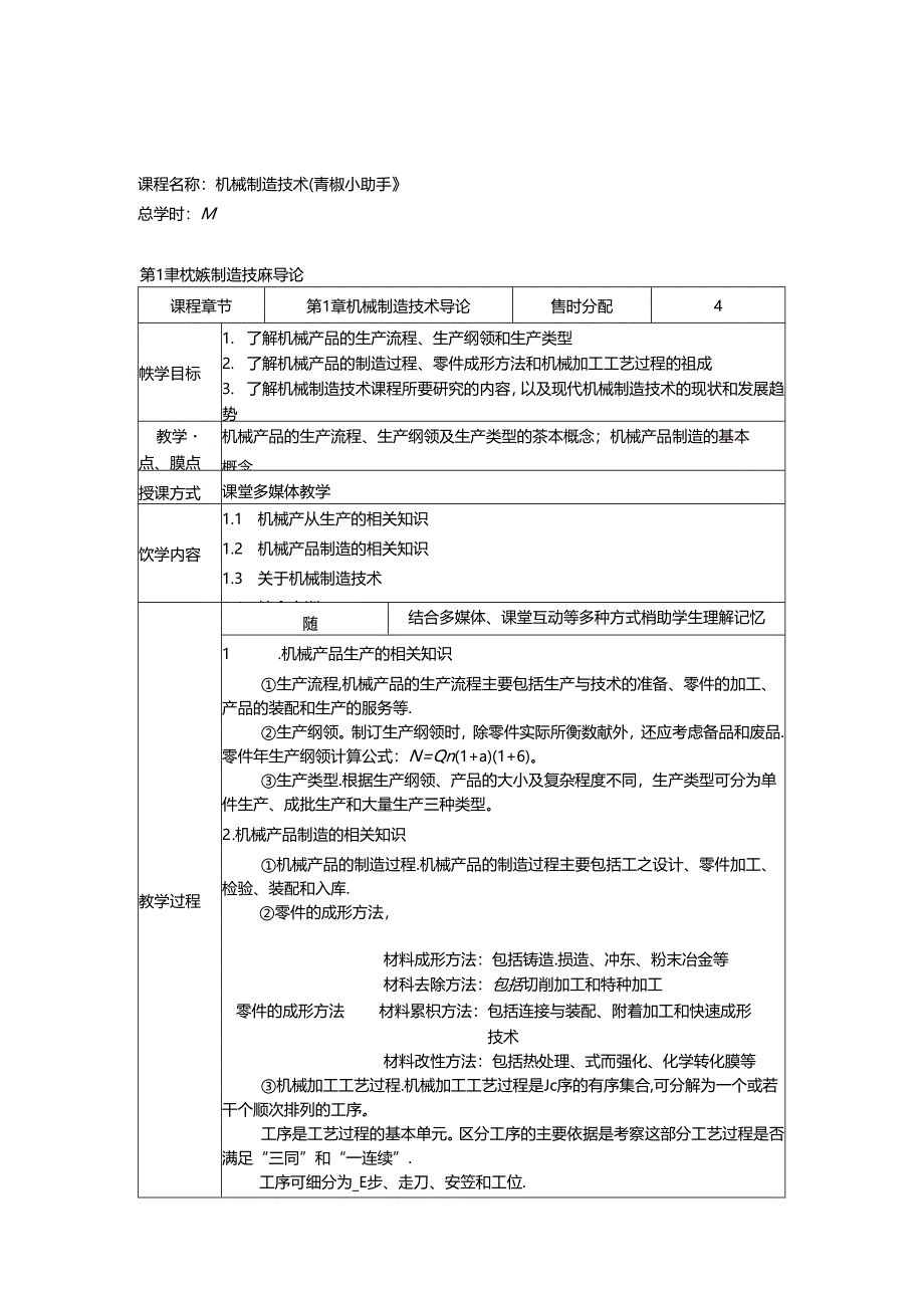 机械制造技术教学教案.docx_第1页