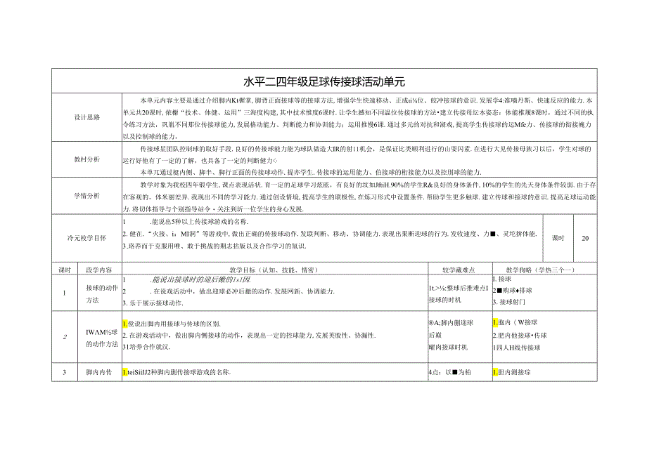 小学体育教学：水平二四年级足球传接球活动单元.docx_第1页