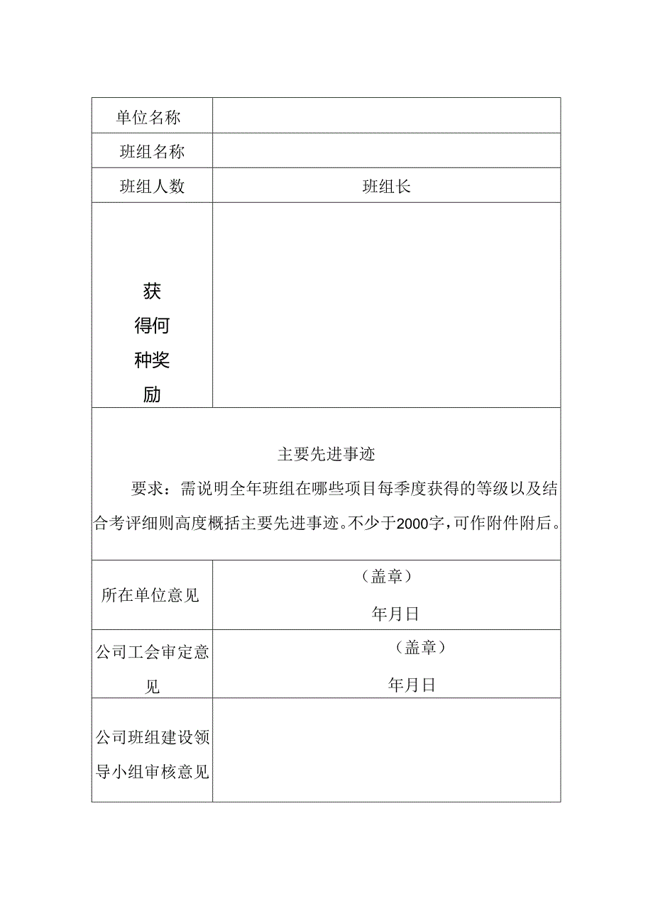 公司标杆班组申报审批表.docx_第2页