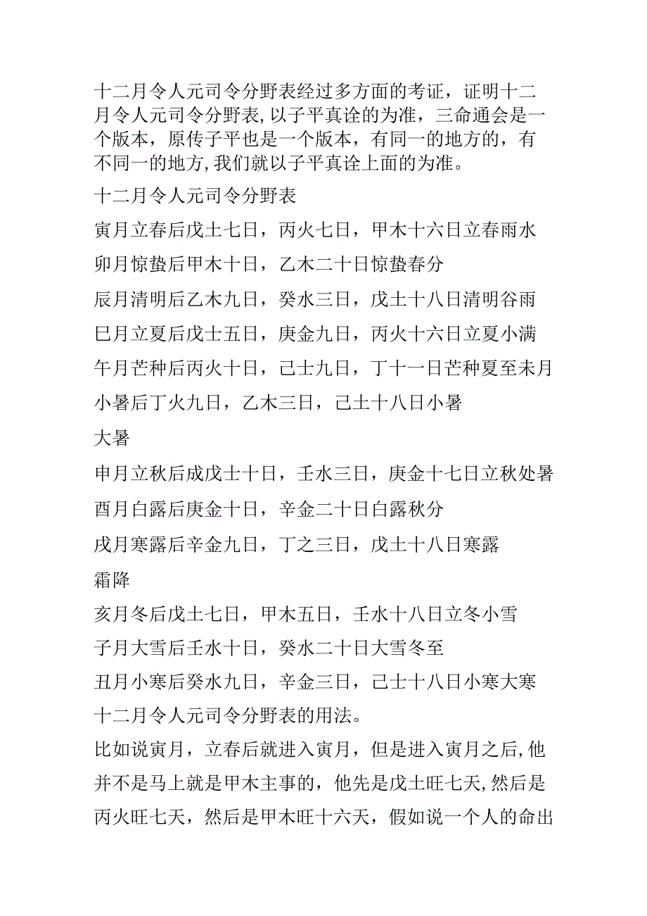 203.12.-20191111月光老师-十二月人元司令分野表.docx_第1页