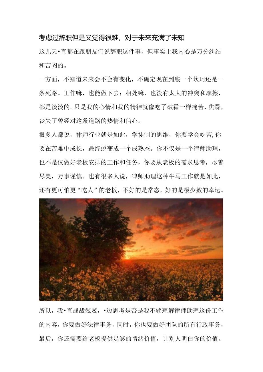 考虑过辞职但是又觉得很难对于未来充满了未知.docx_第1页