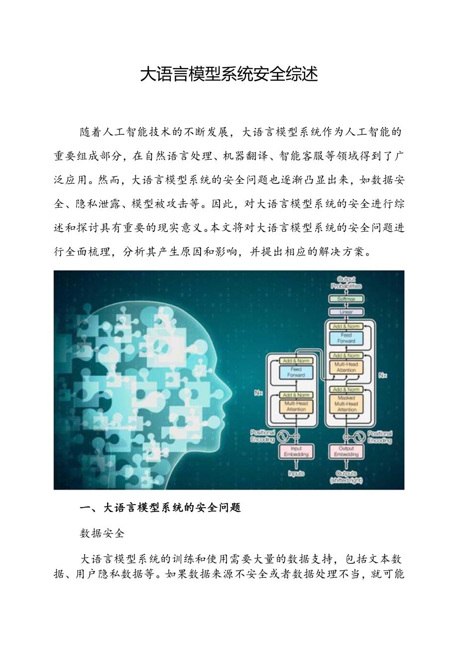 大语言模型系统安全综述.docx_第1页