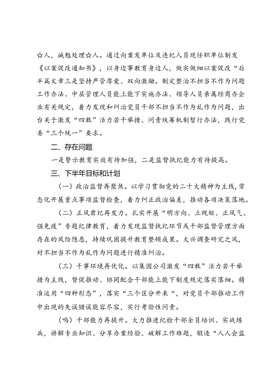 国企纪委2024上半年工作总结.docx_第2页