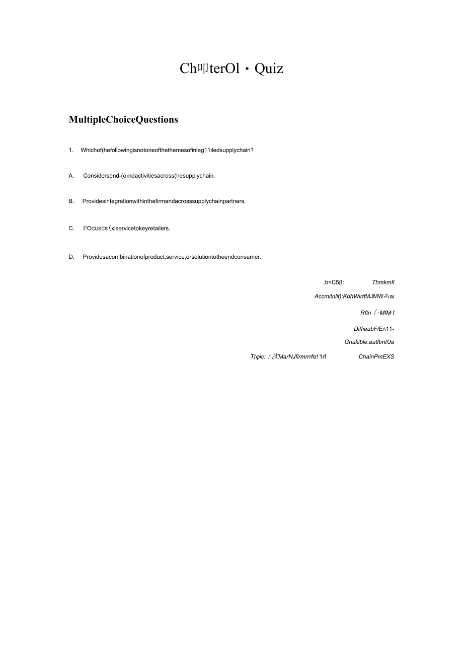 供应链物流管理（英文版·原书第5版）测试题.docx_第1页