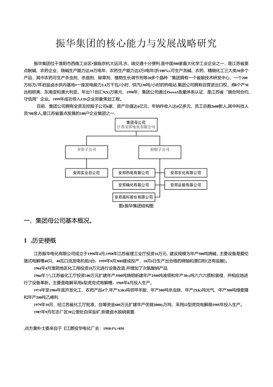 某集团的核心能力与发展战略研究.docx_第1页