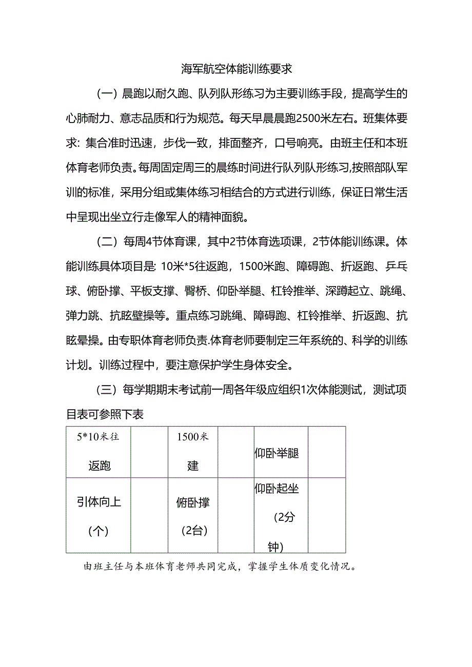 海军航空体能训练要求.docx_第1页