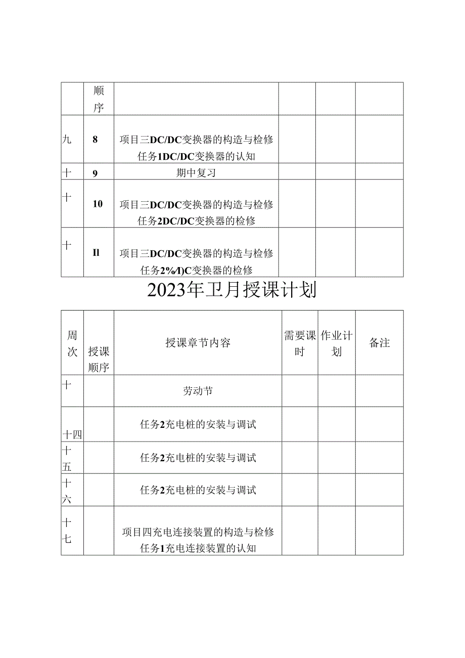 新能源汽修《充电桩的装调与维护》授课计划.docx_第3页