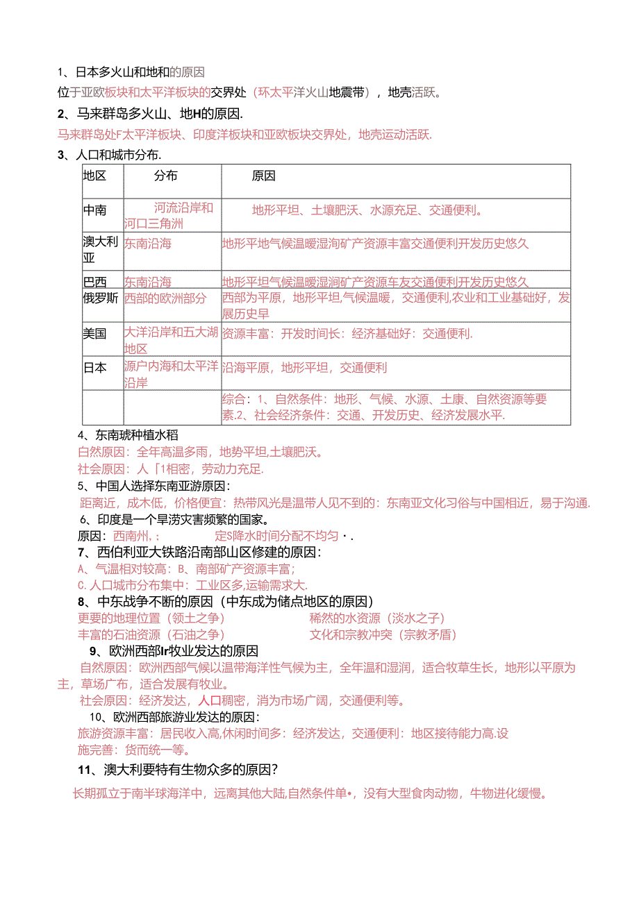 人教七年级下册知识复习原因类问题集锦.docx_第1页