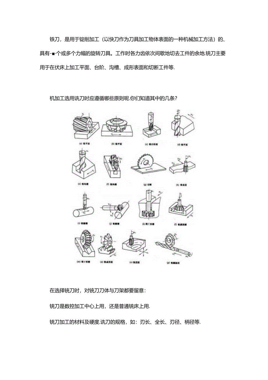 机加工铣刀选用原则搞懂你也是高手！.docx_第1页