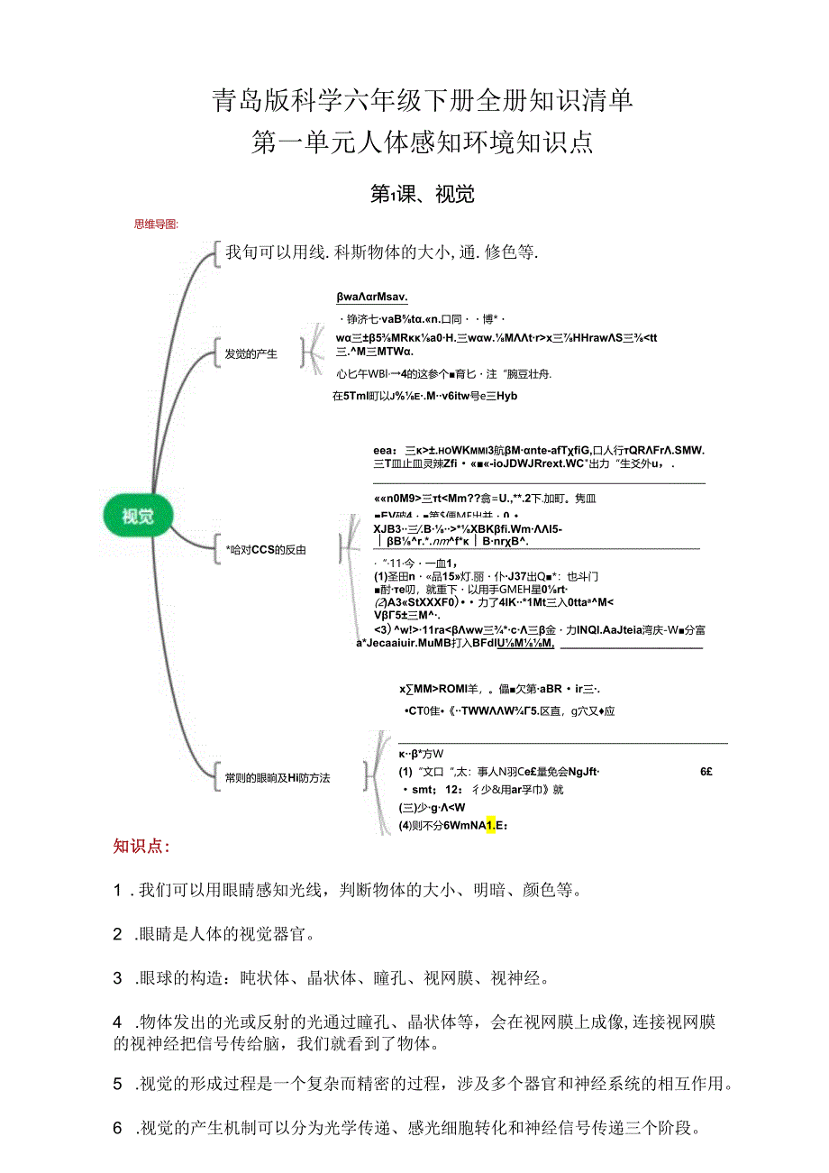 青岛版科学六年级下册全册知识清单.docx_第1页