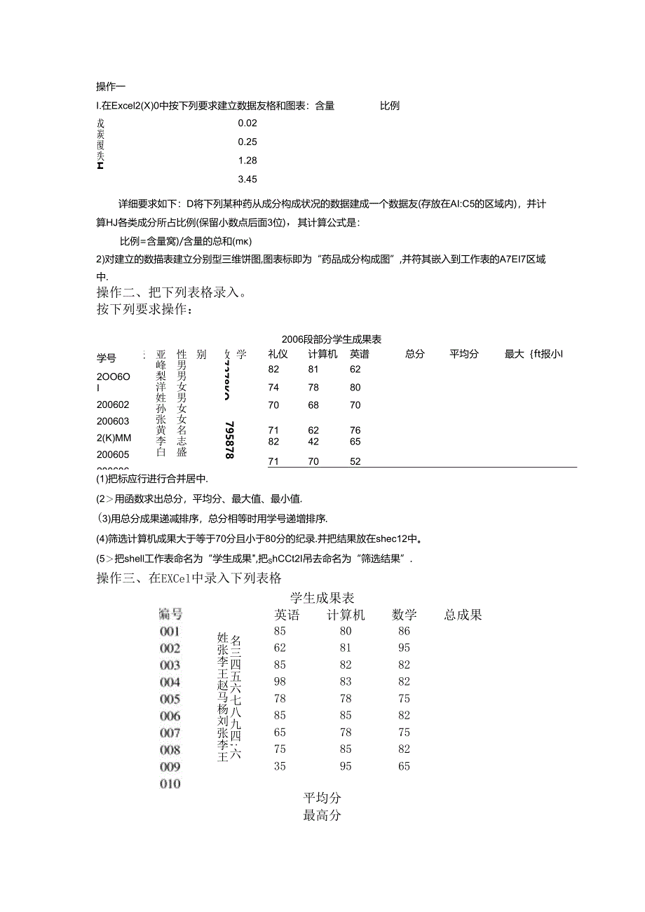 excel操作题.docx_第1页