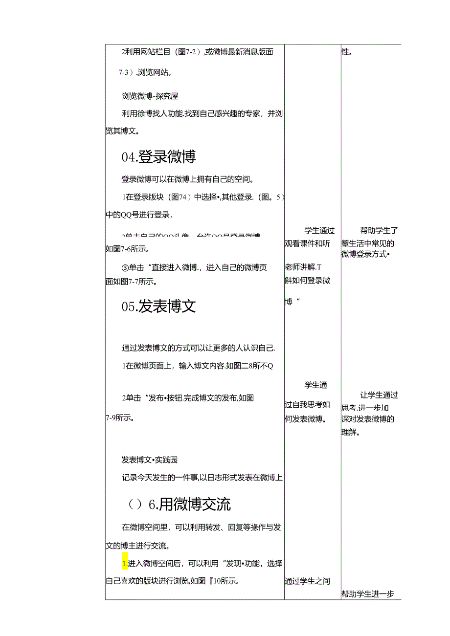 第7课 开通微博空间 教案 黔教版信息技术四年级下册.docx_第2页