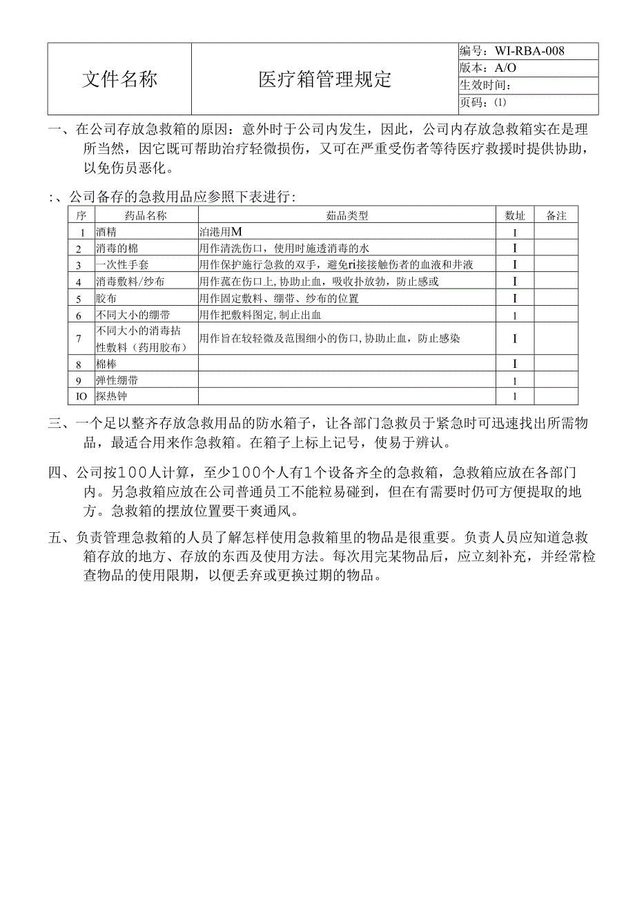 RBA6完整版本.0医疗药箱管理规定.docx_第1页