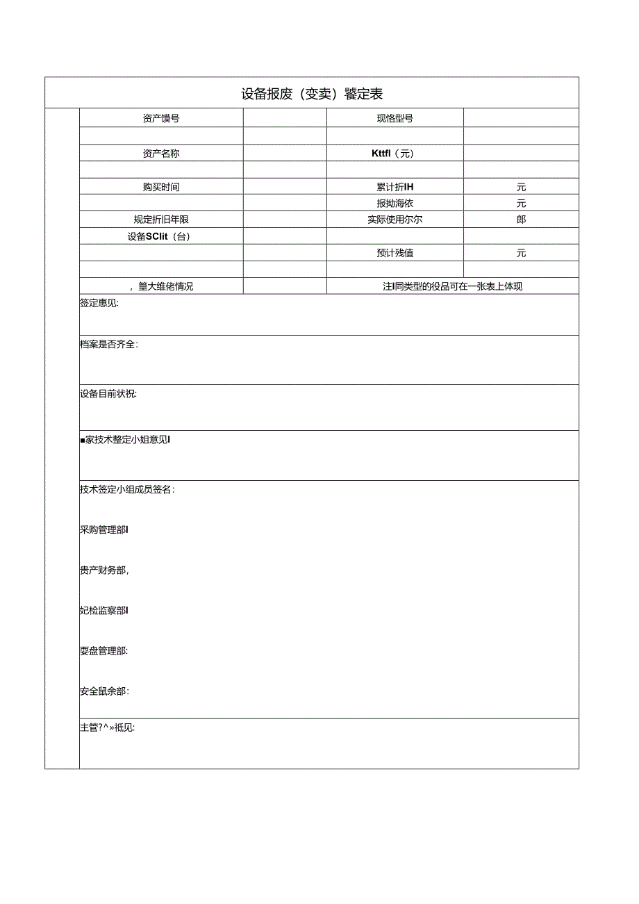 设备报废(变卖)鉴定表.docx_第1页