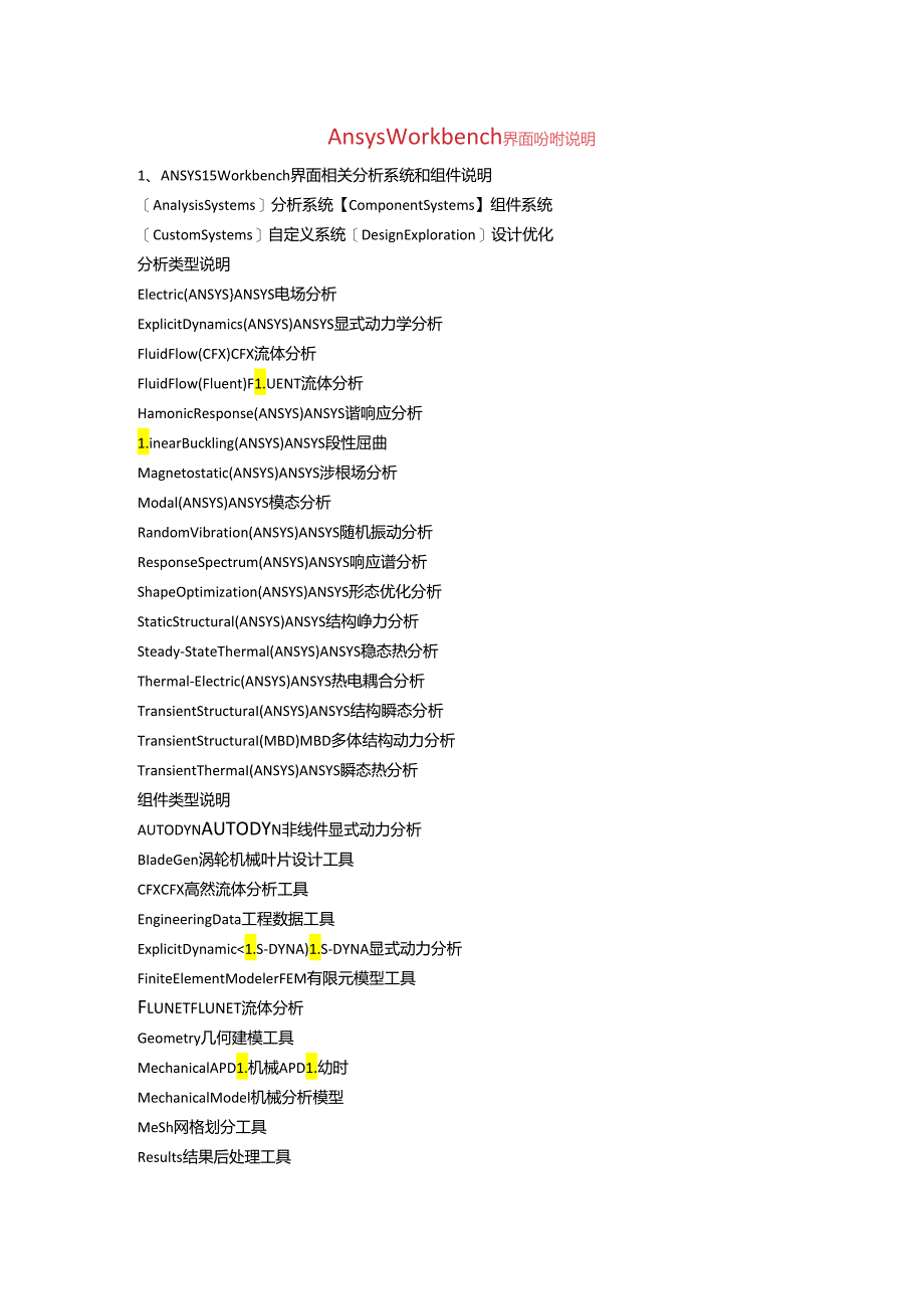 Ansys-Workbench界面命令说明.docx_第1页