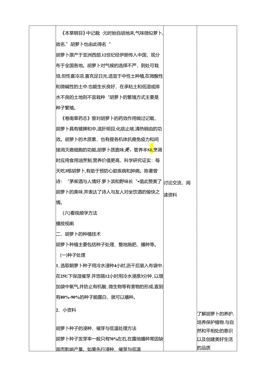 人民版综合实践活动劳动与技术八上 3.2《胡萝卜》教案.docx_第3页