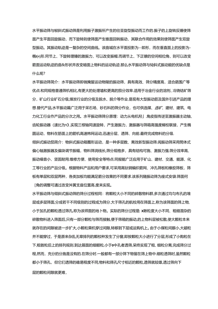 水平振动筛与倾斜式振动筛的优缺点.docx_第1页