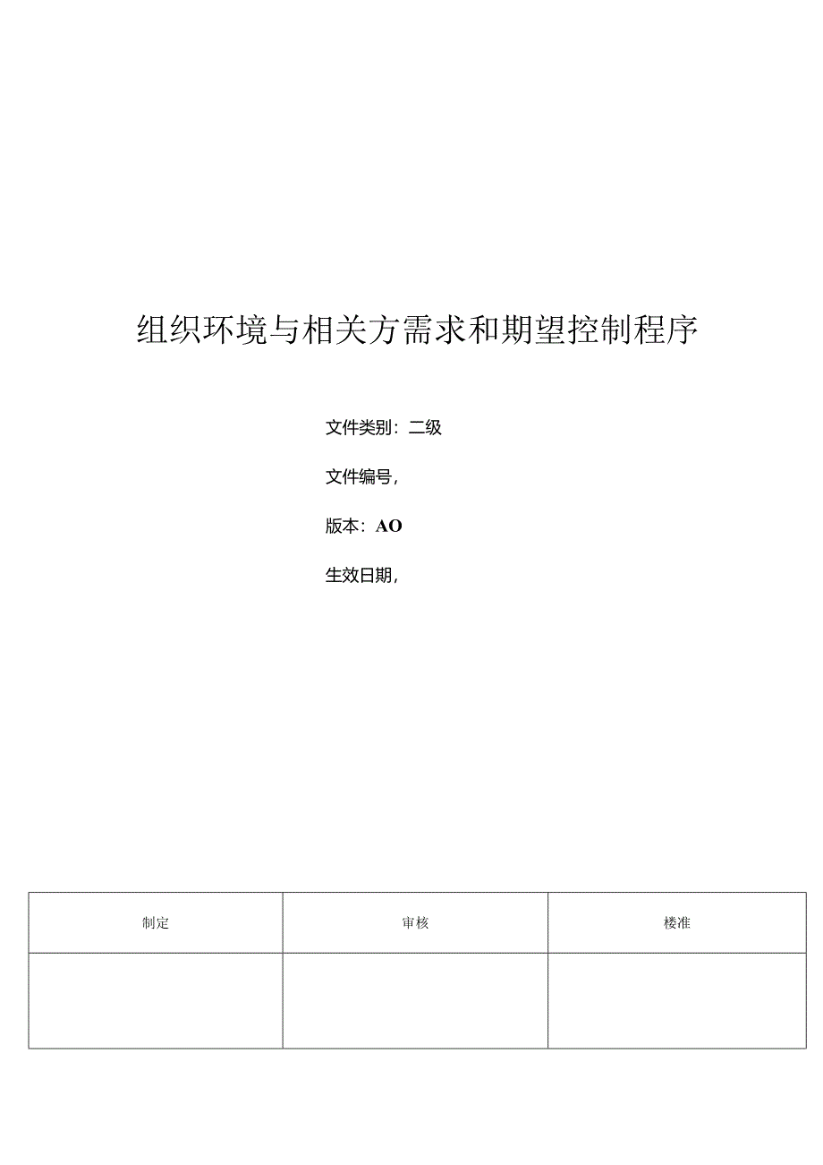 三体系- 组织环境与相关方需求和期望控制程序.docx_第1页