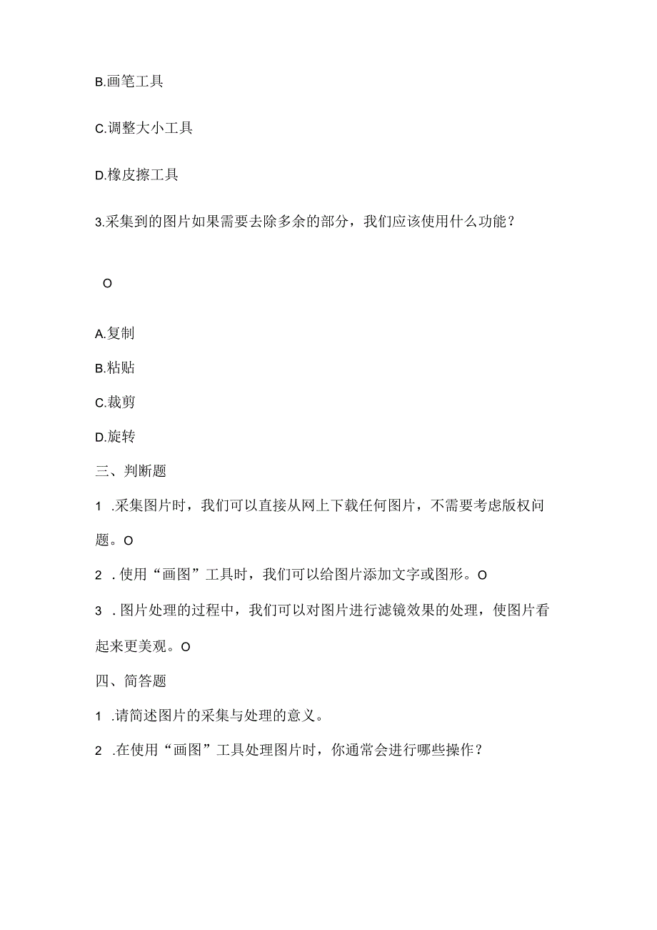 泰山版小学信息技术三年级上册《图片的采集与处理》课堂练习及课文知识点.docx_第2页