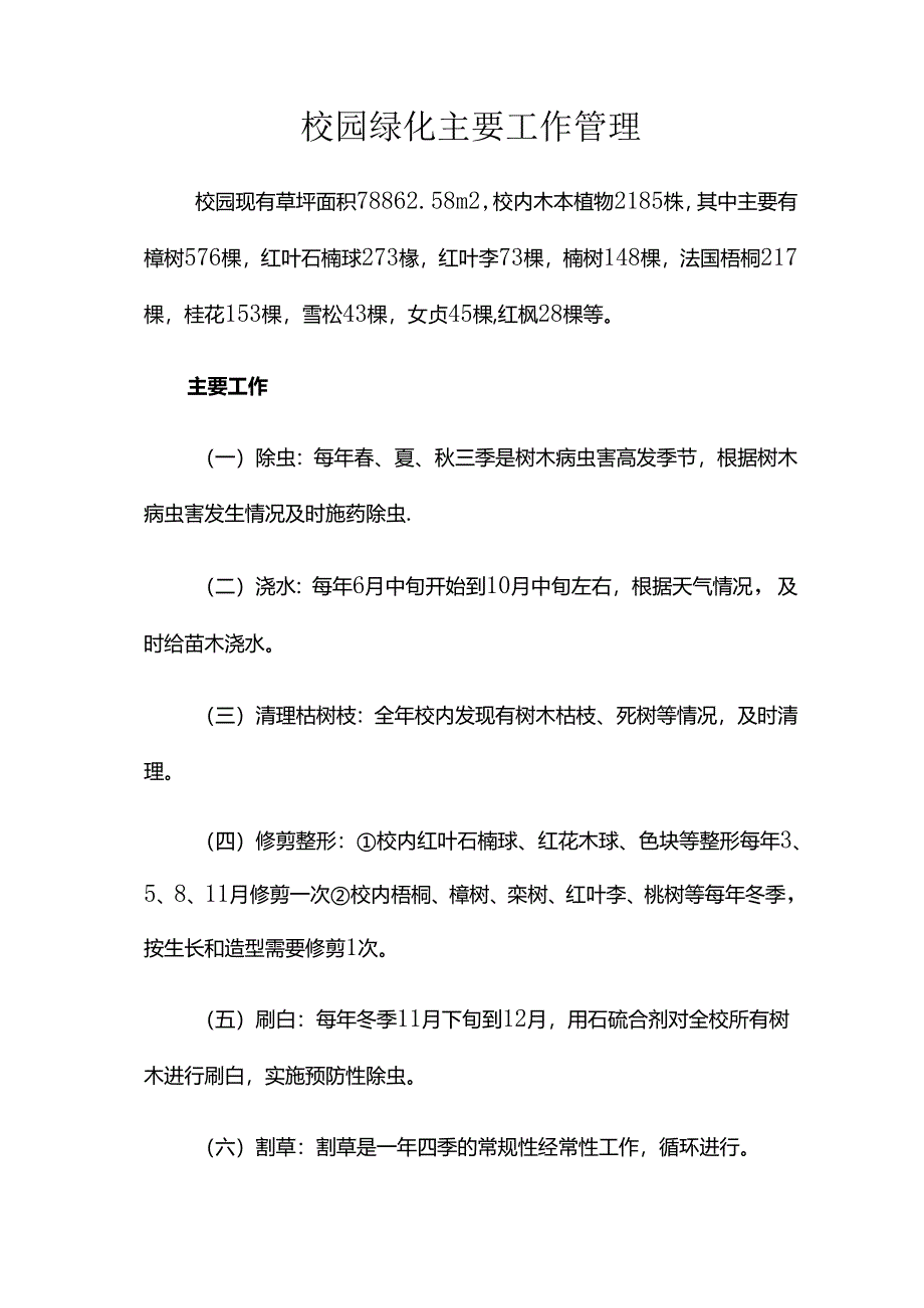 校园绿化主要工作管理方案.docx_第1页