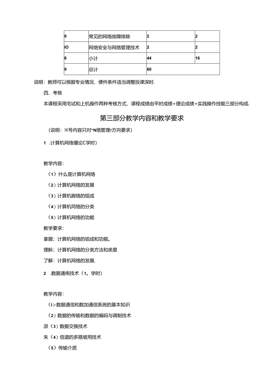 计算机网络基础（第5版）（微课版） 教学大纲、授课计划 龚娟.docx_第2页