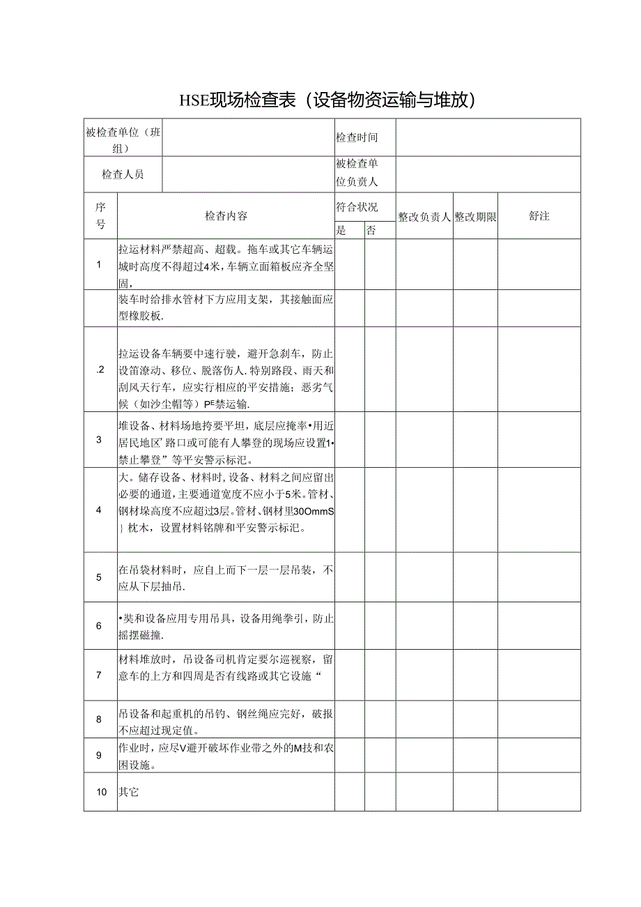 HSE现场检查表--Z00.docx_第2页