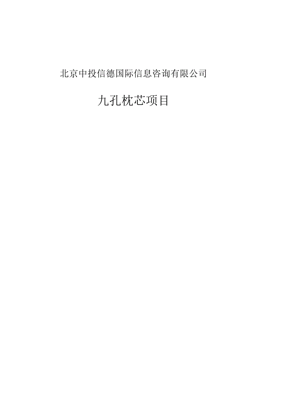 九孔枕芯项目可行性研究报告编写格式说明(模板套用型文档).docx_第1页