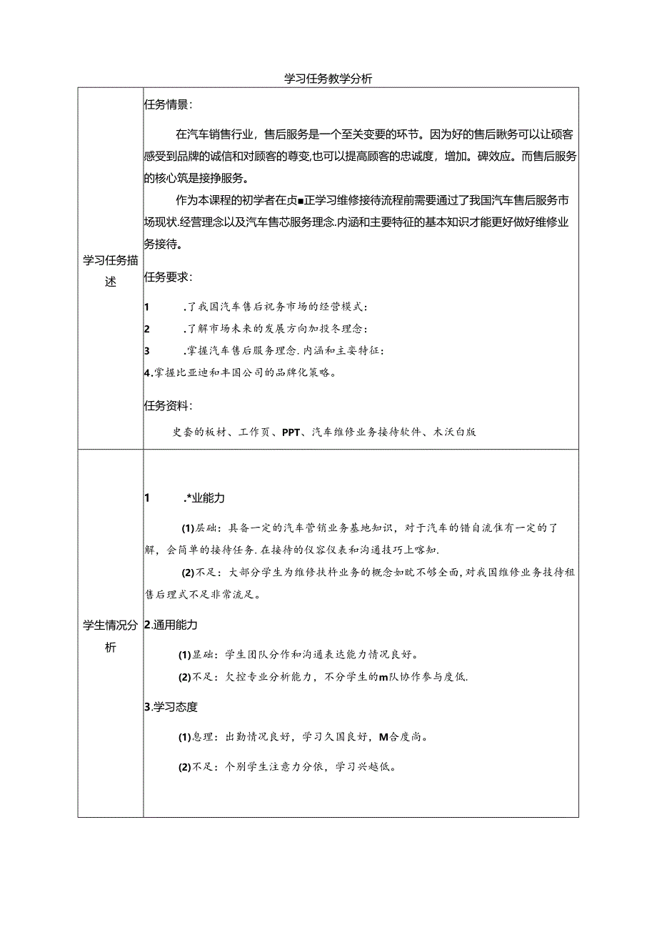 《汽车售后服务管理》：工学一体化课程教案.docx_第3页