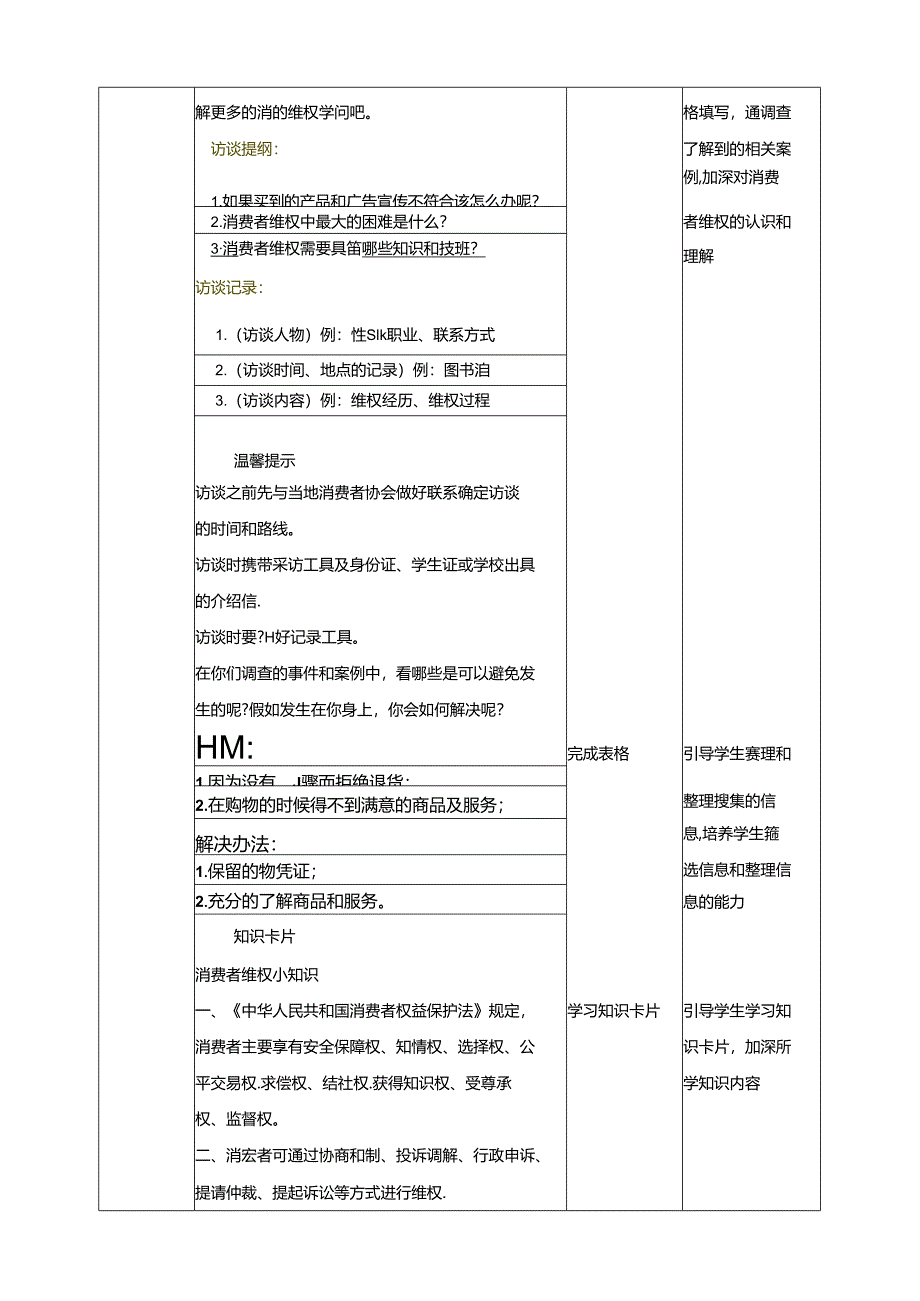 1.1 消费维权在行动 消费维权学问大 教案 辽海版综合实践活动九年级下册.docx_第3页