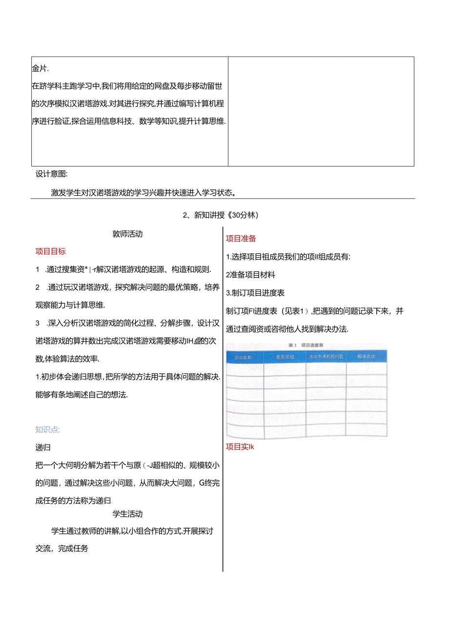 跨学科主题学习——解密汉诺塔游戏 教学设计 电子工业版 五年级下册.docx_第2页