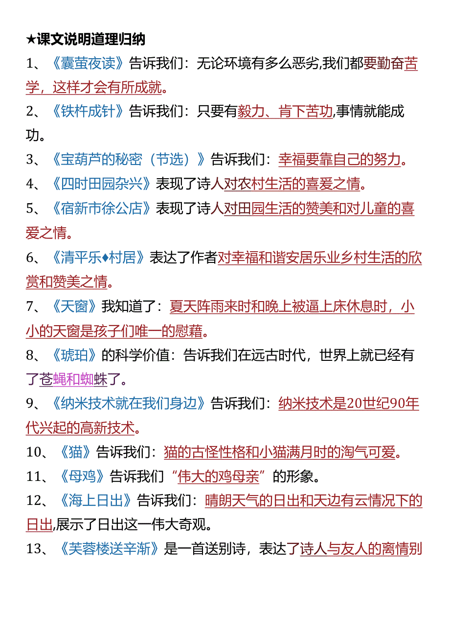 四年级下册课文道理及人物品质.docx_第1页