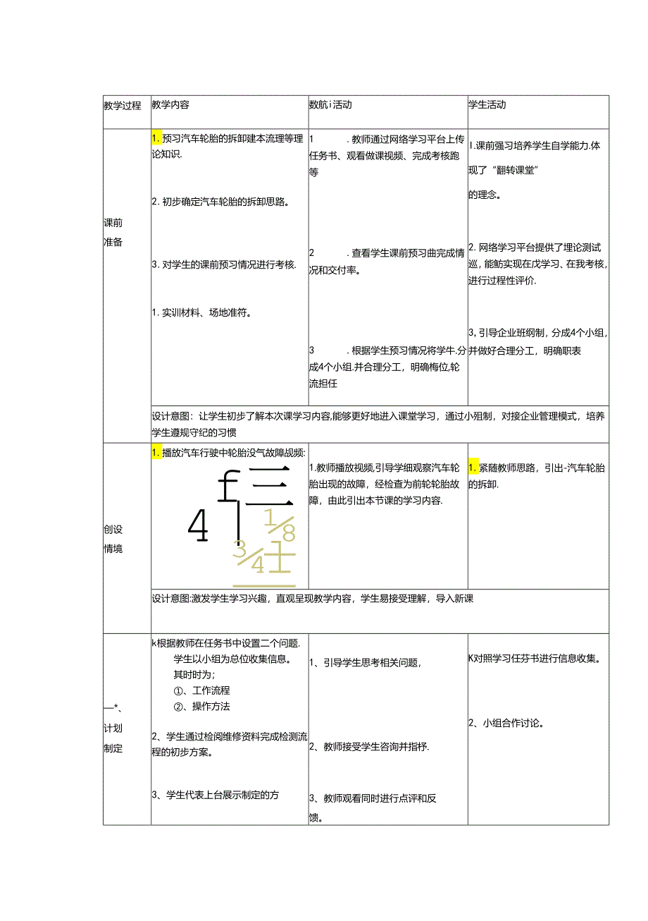 汽车轮胎的拆卸 教学设计.docx_第3页