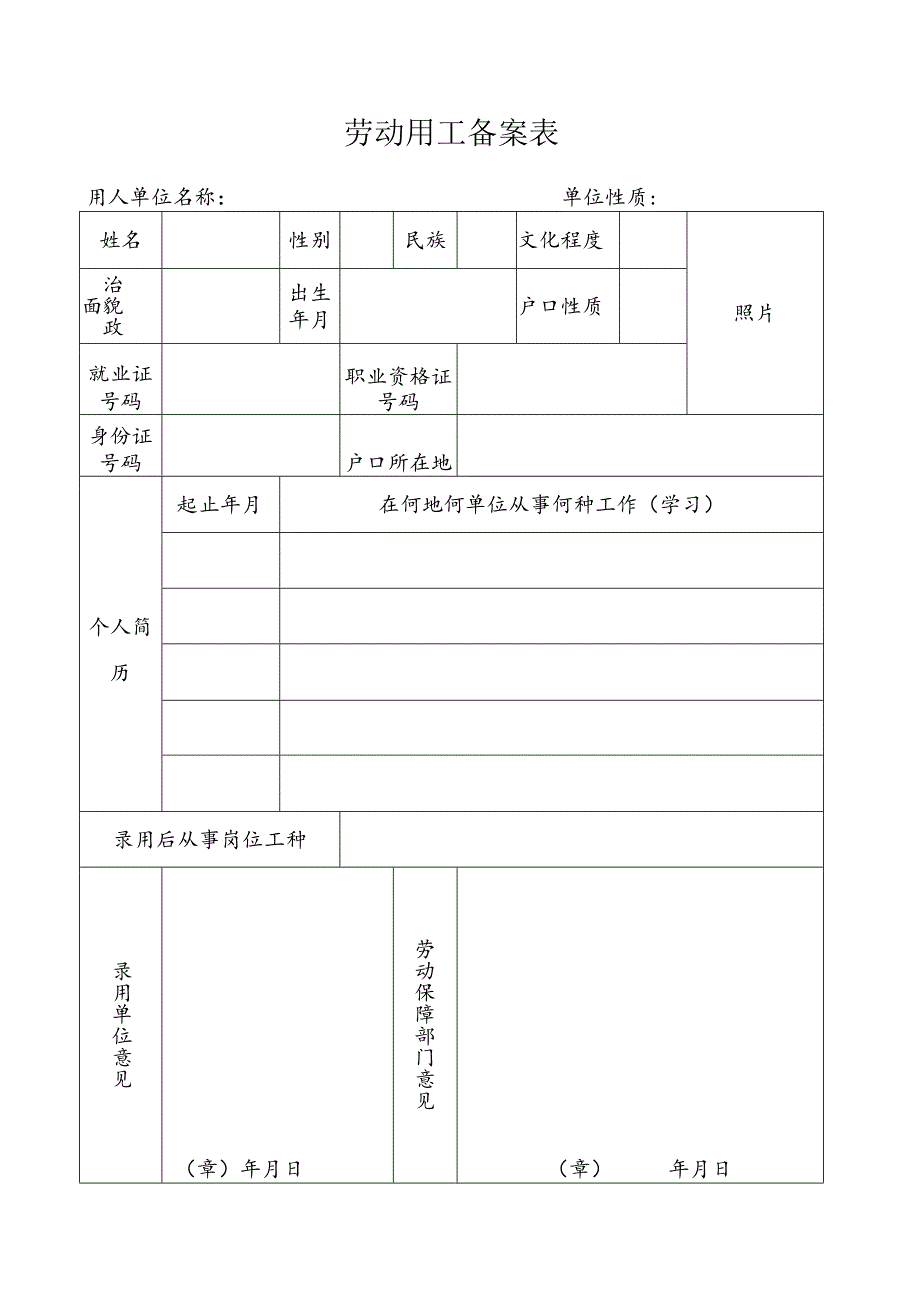 劳动用工备案表.docx_第1页