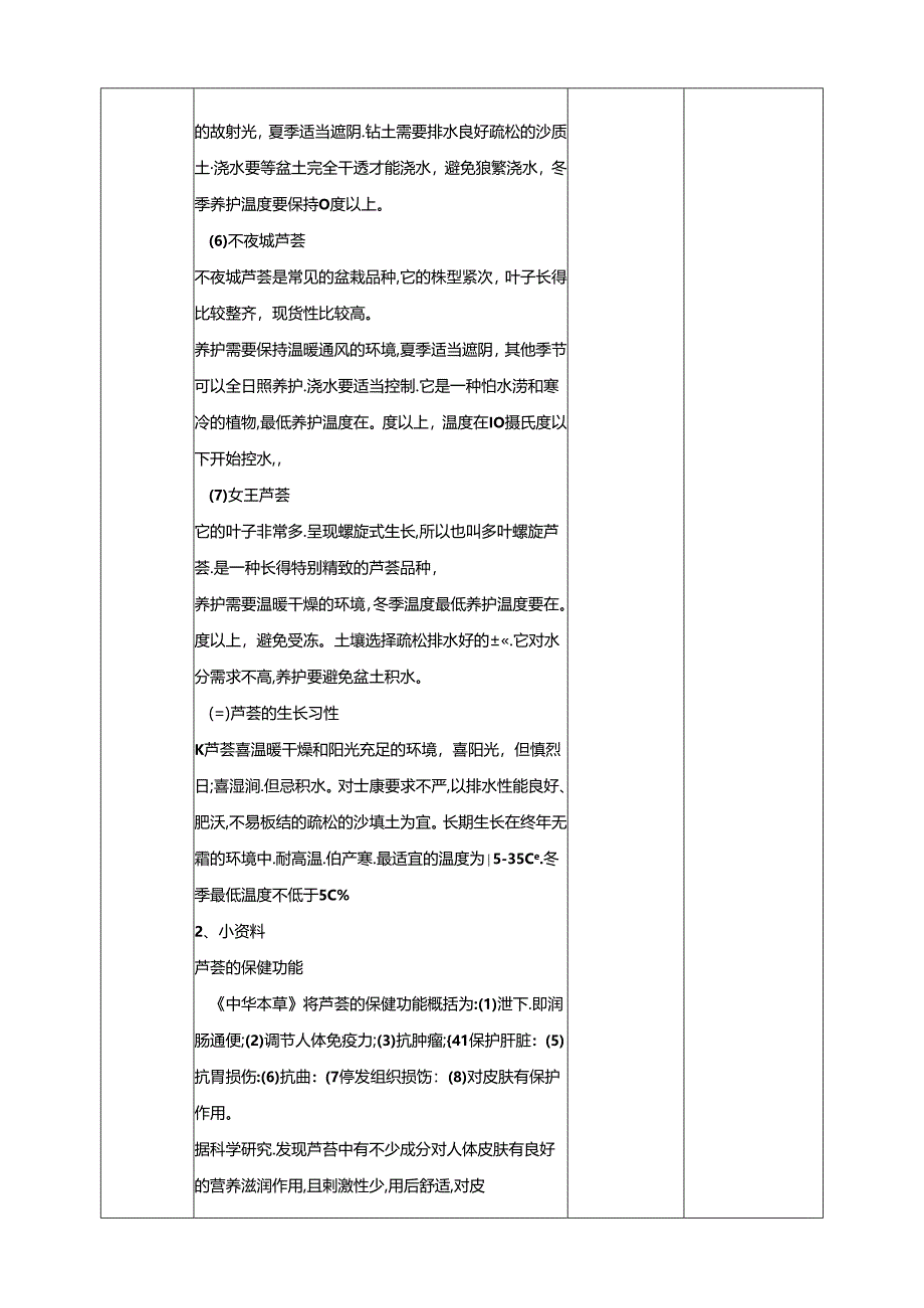 人民版综合实践活动劳动与技术八上 2.3 芦荟 教学设计.docx_第3页