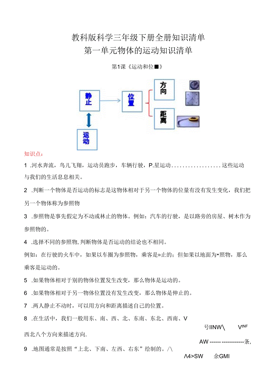 教科版科学三年级下册全册知识清单.docx_第1页