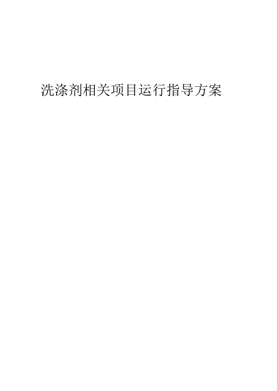 2023年洗涤剂相关项目运行指导方案.docx_第1页