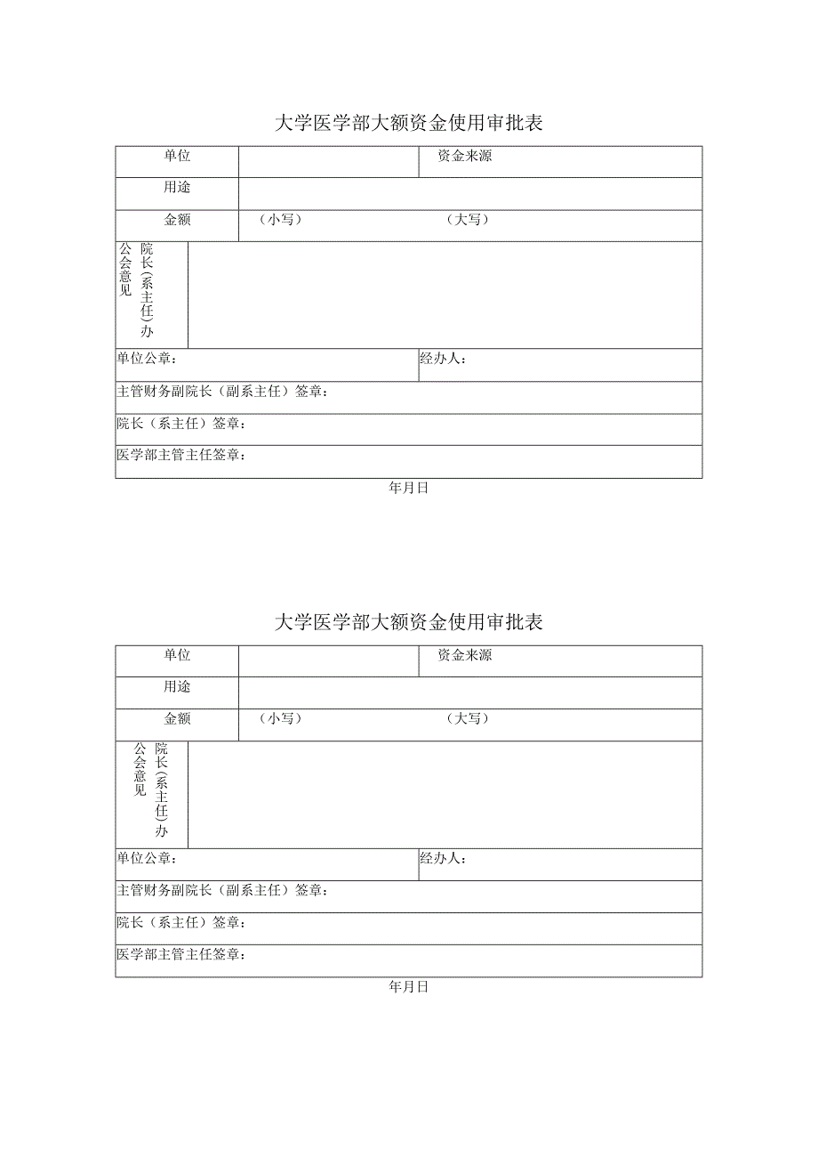 大学医学部大额资金使用审批表.docx_第1页