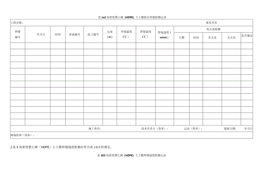 高密度聚乙烯（HDPE）土工膜焊缝检测记录.docx_第2页