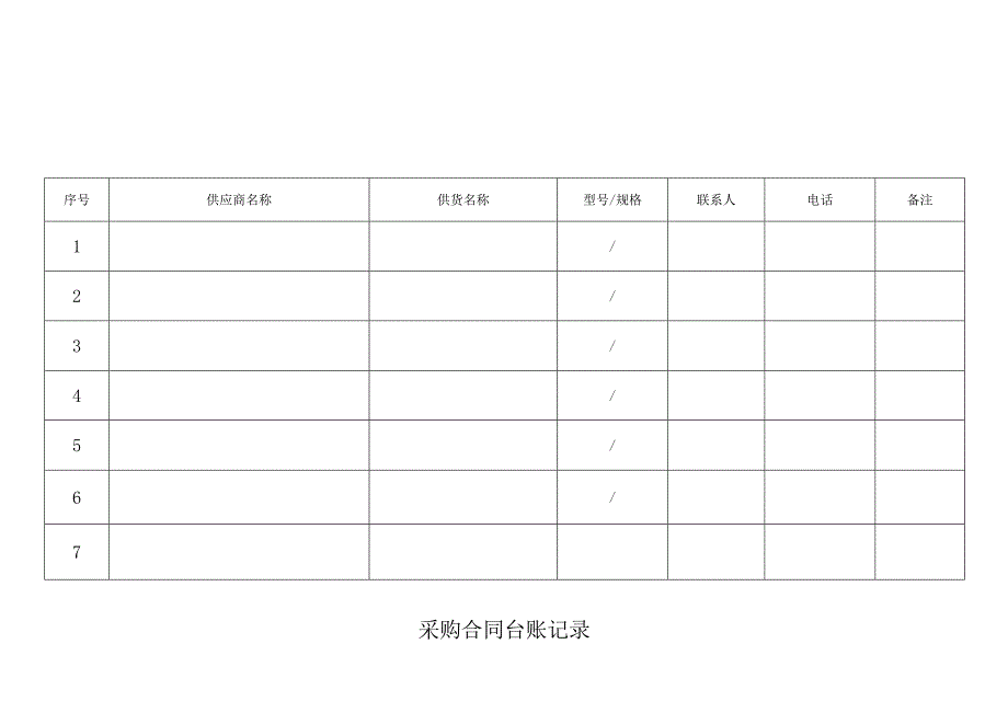 采购合同台账记录.docx_第1页