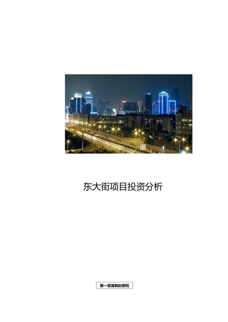 成都东大街项目经济测算投资分析报告.docx_第1页