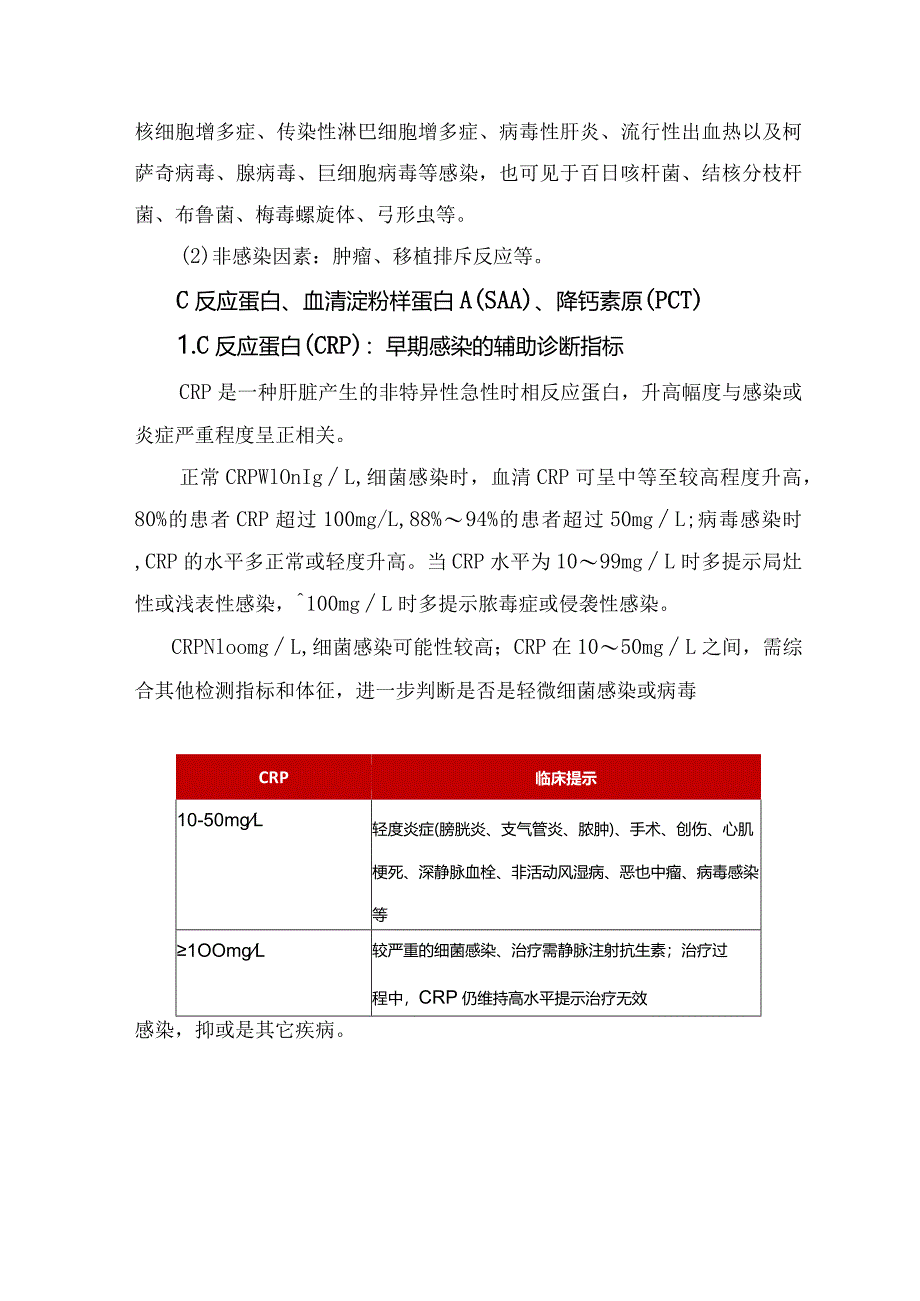 临床血常规、C反应蛋白、血清淀粉样蛋白A、降钙素原等指标指示及细菌感染和病毒感染临床特征与影像学表现.docx_第2页