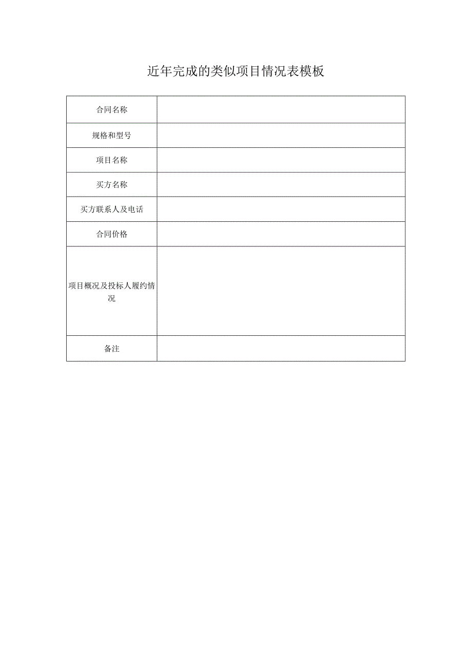 近年完成的类似项目情况表模板.docx_第1页