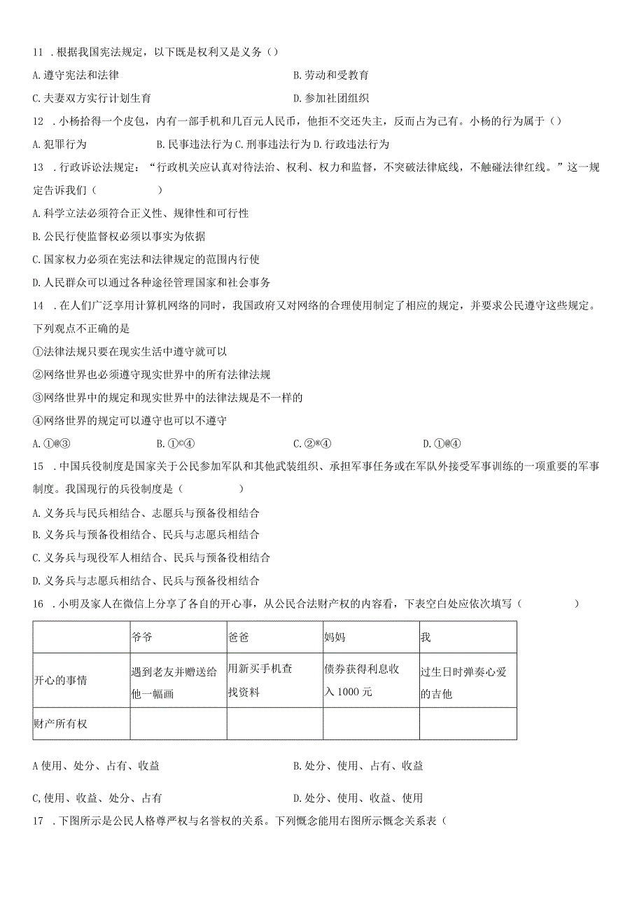 八年级下学期期中道德与法治试题.docx_第2页