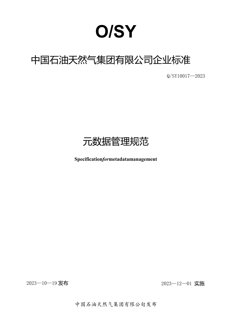 Q_SY10017-2023元数据管理规范.docx_第1页