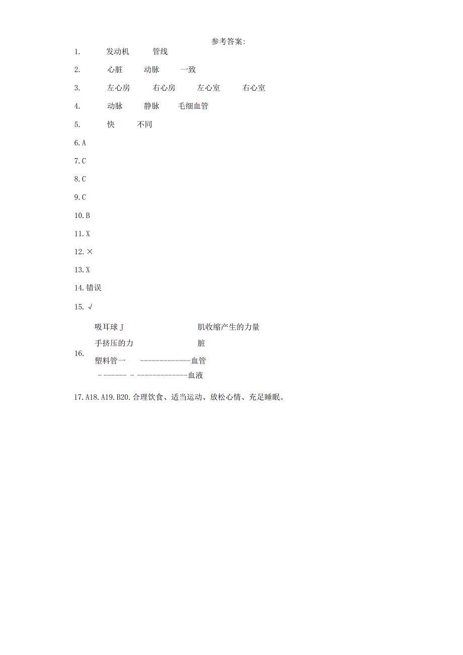 青岛版科学五年级下册4心脏和血管同步分层作业.docx_第3页