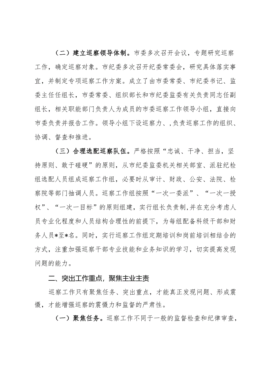 某市巡察工作经验交流材料.docx_第2页