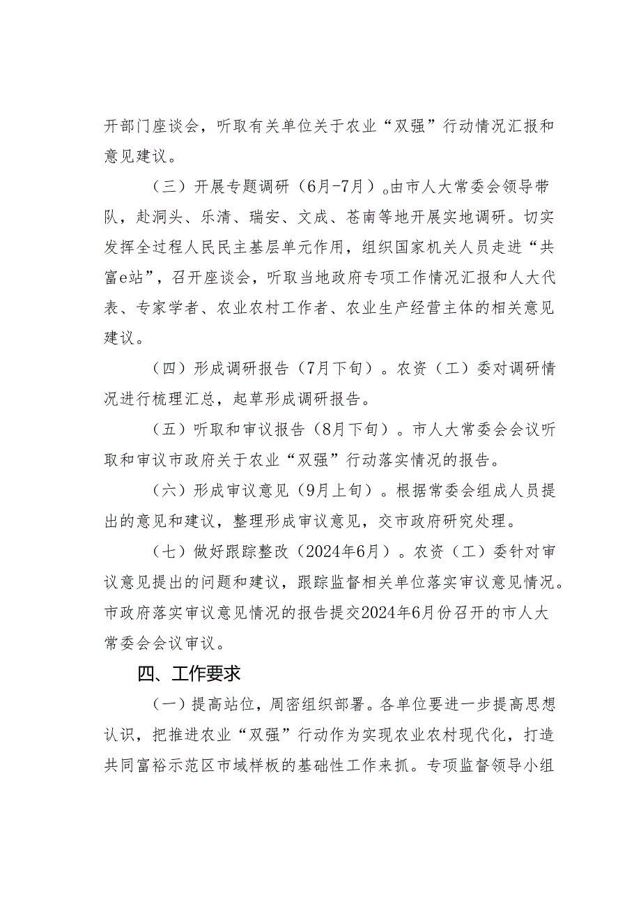 某某市人大常委会关于开展农业“双强”行动情况专项监督工作的实施方案.docx_第3页