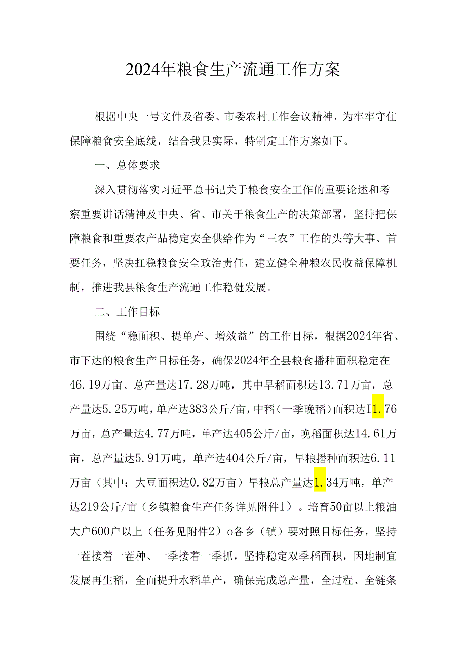 2024年粮食生产流通工作方案.docx_第1页